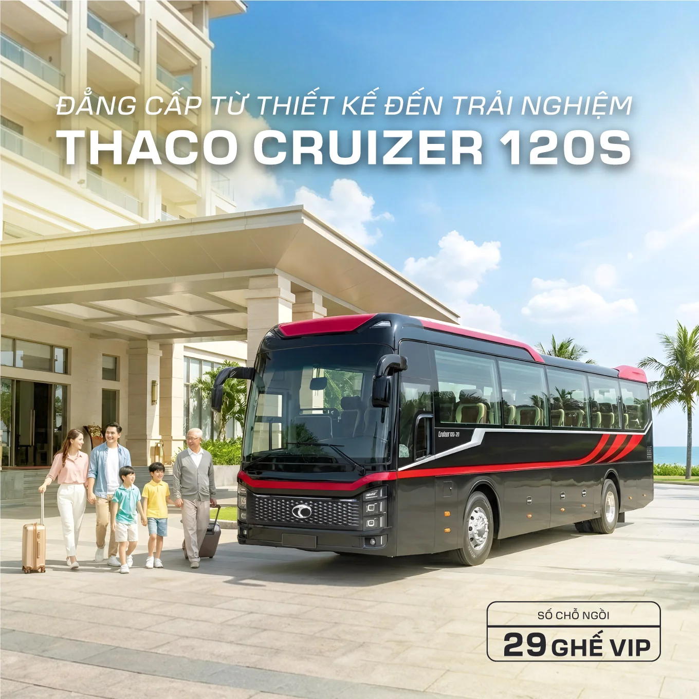 THACO CRUIZER 120 – XE BUS THACO 29 GHẾ VIP CAO CẤP TẠI THANH HÓA